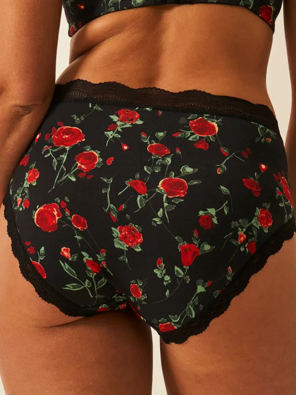 High Rise Knicker - RIXO Claudia Rose Black sold by Stripe & Stare