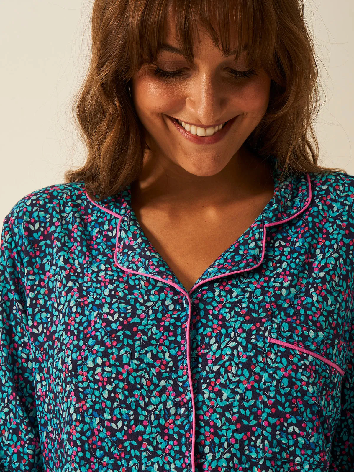 Long Pyjama Set - Winter Berry sold by Stripe & Stare product image thumbnail 5