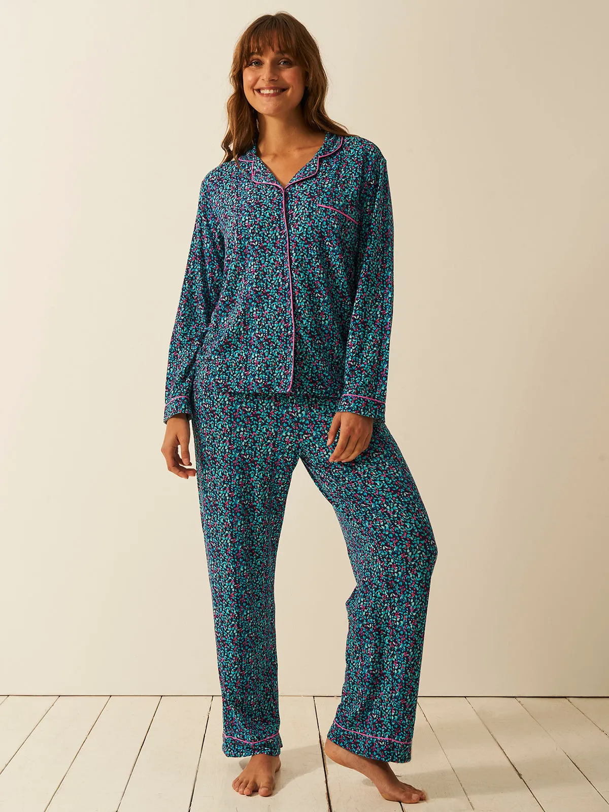 Long Pyjama Set - Winter Berry sold by Stripe & Stare product image thumbnail 2