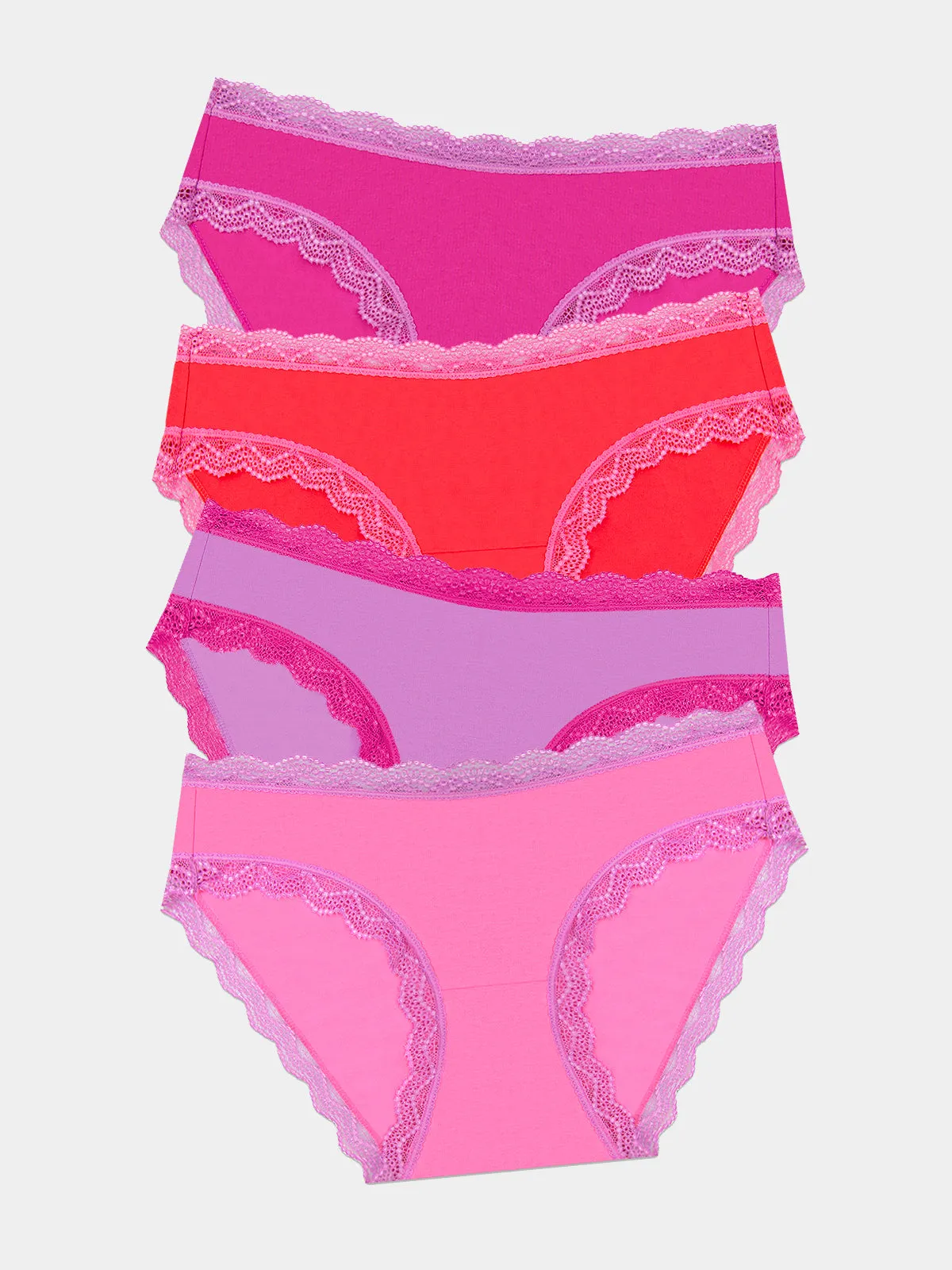 The Original Knicker Four Pack - Pink Cosmos Contrast sold by Stripe & Stare