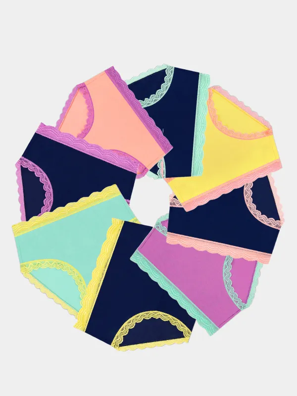High Rise Knicker Eight Pack - Pastels Box sold by Stripe & Stare