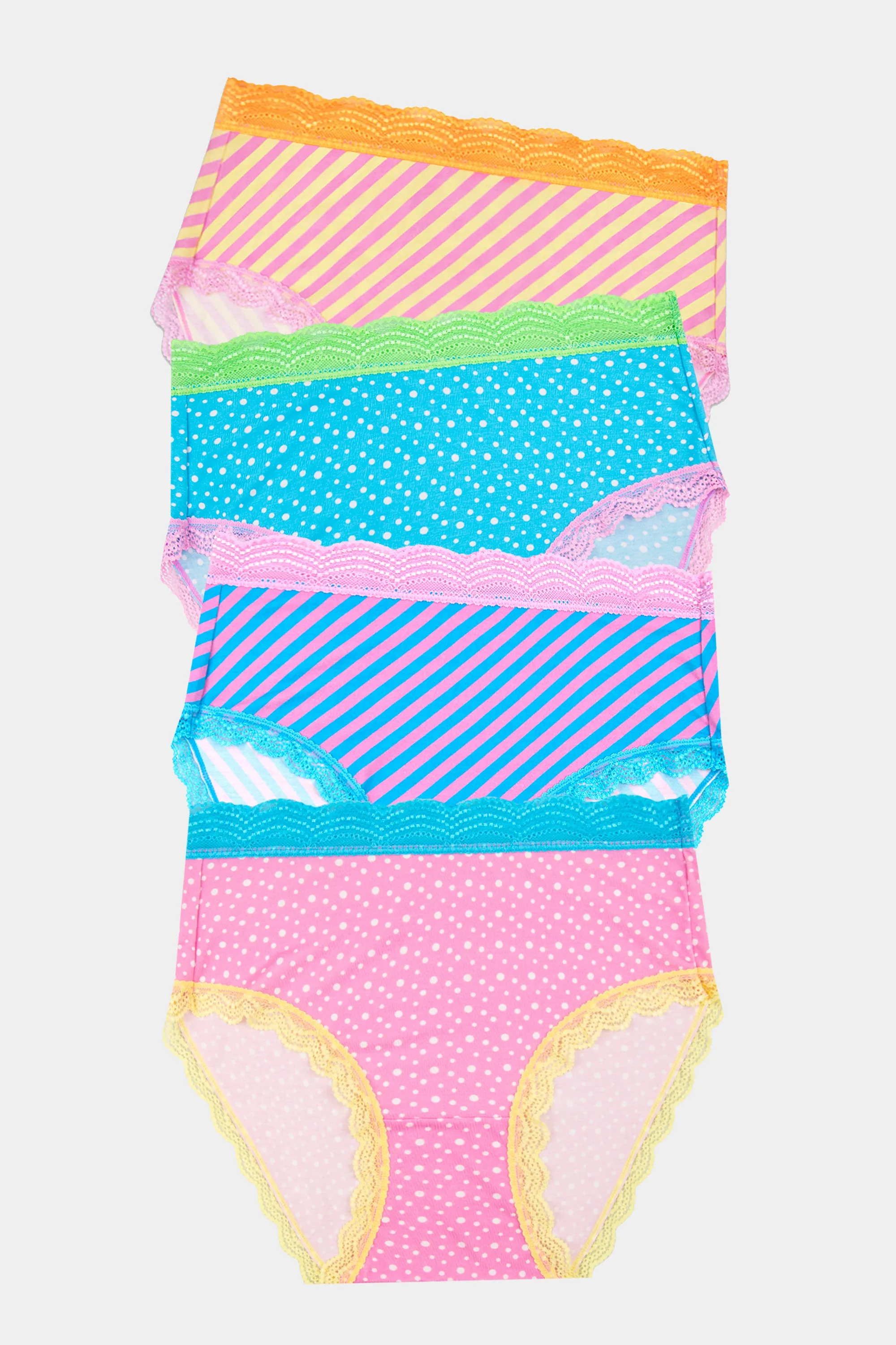 High Rise Knicker Four Pack - Pick N Mix Stripe sold by Stripe & Stare