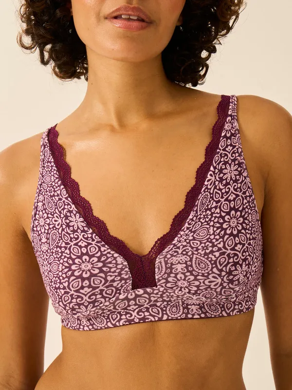 Lace Plunge Bra- Arts Floral made by Stripe & Stare