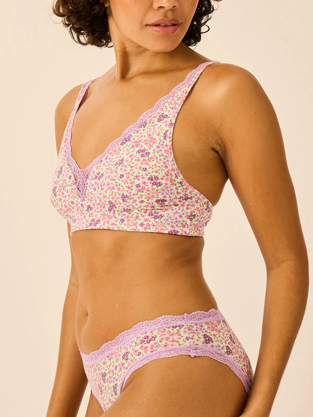 Lace Plunge Bra - Lavender Haze sold by Stripe & Stare product image thumbnail 4