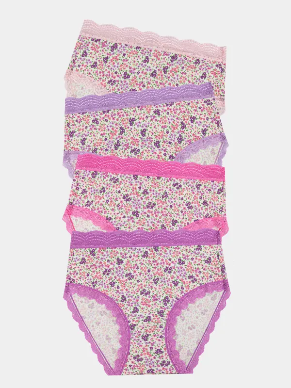 High Rise Knicker Four Pack - Lavender Haze sold by Stripe & Stare