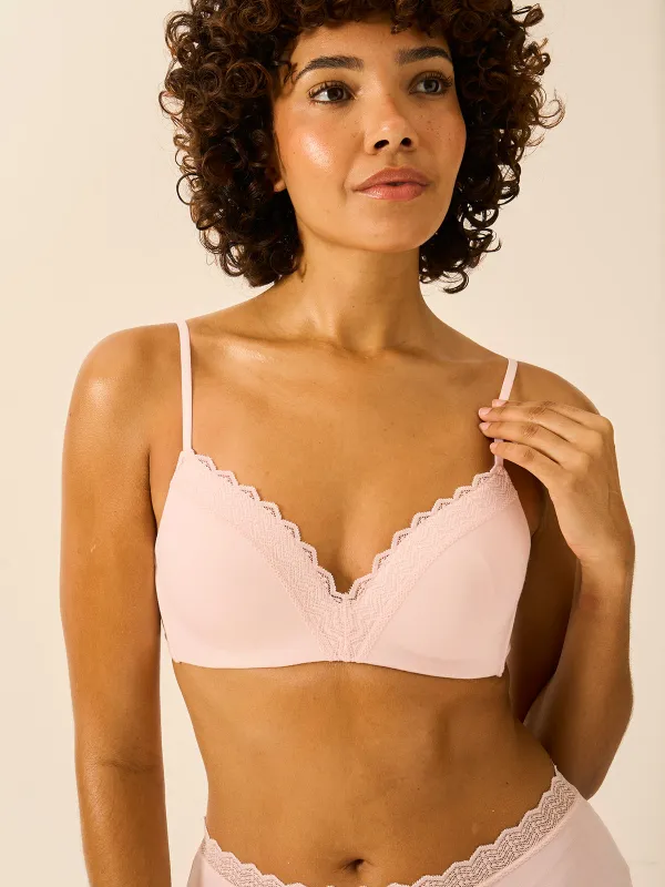 ZigZag Lace Demi Bra - Pink-a-Boo sold by Stripe & Stare