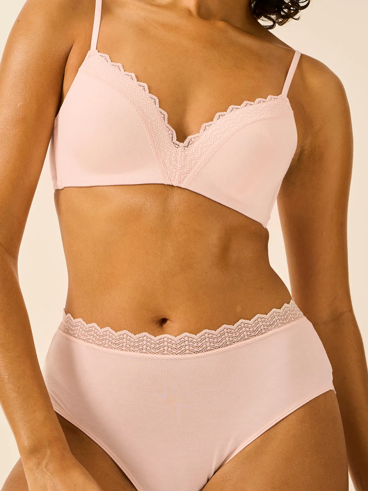 ZigZag Lace Demi Bra - Pink-a-Boo sold by Stripe & Stare product image thumbnail 3