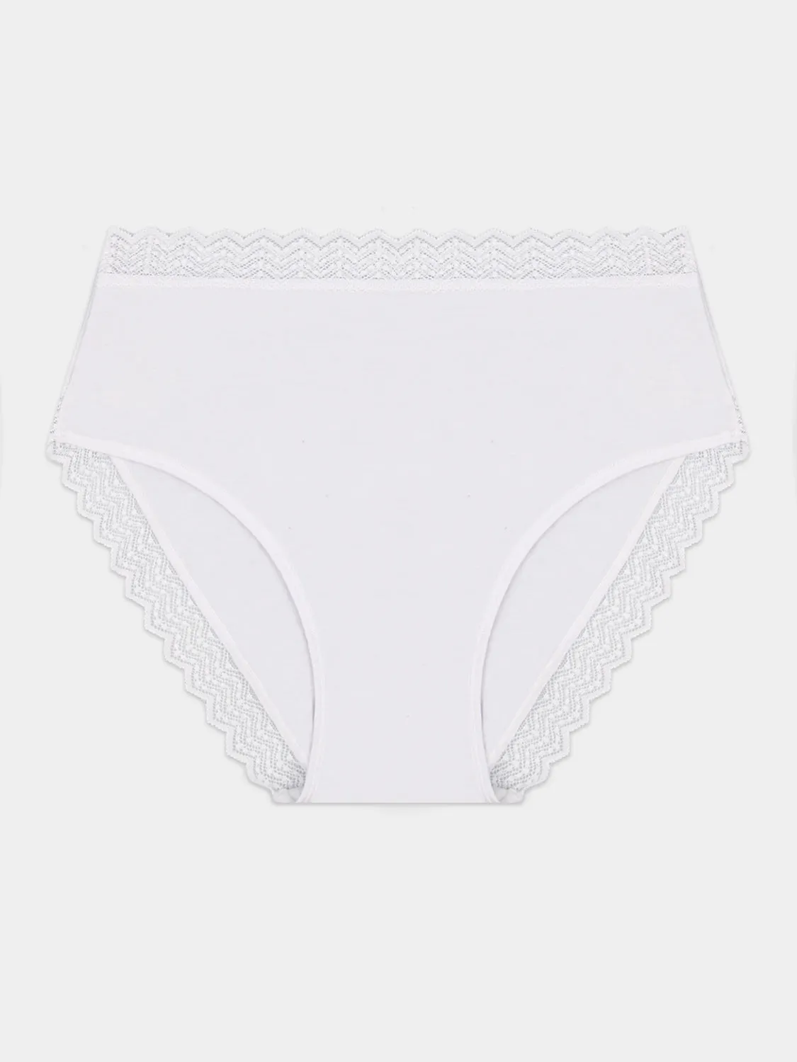 ZigZag Lace High Rise Knicker - White sold by Stripe & Stare product image thumbnail 5