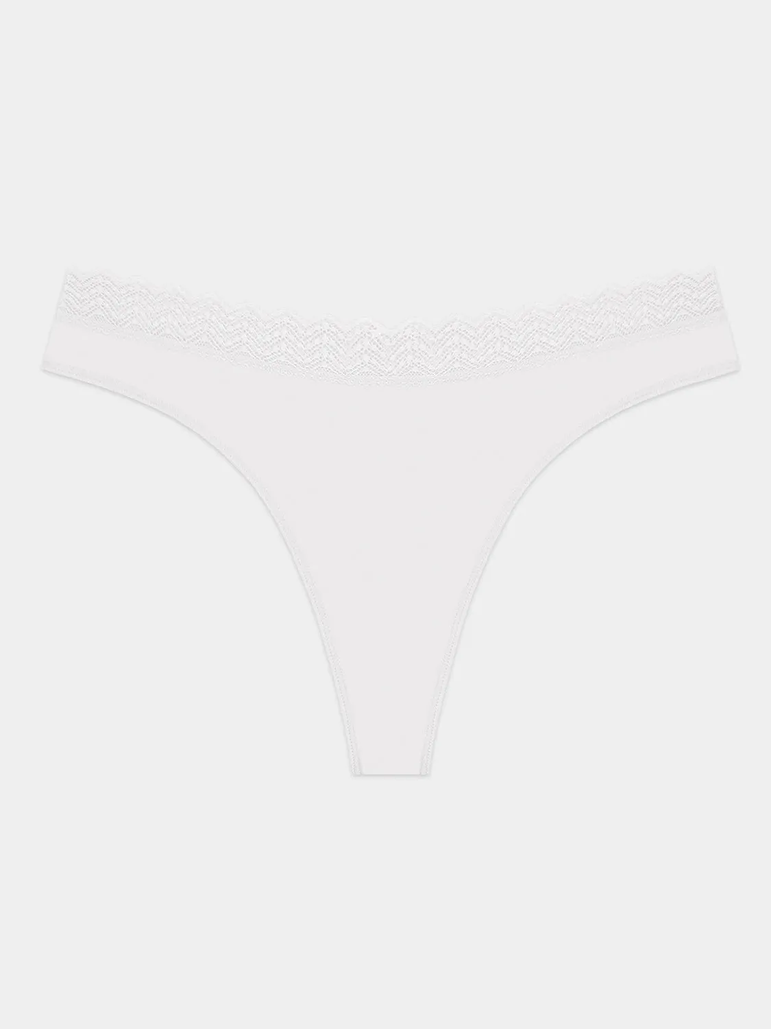 ZigZag Lace Thong - White sold by Stripe & Stare product image thumbnail 5