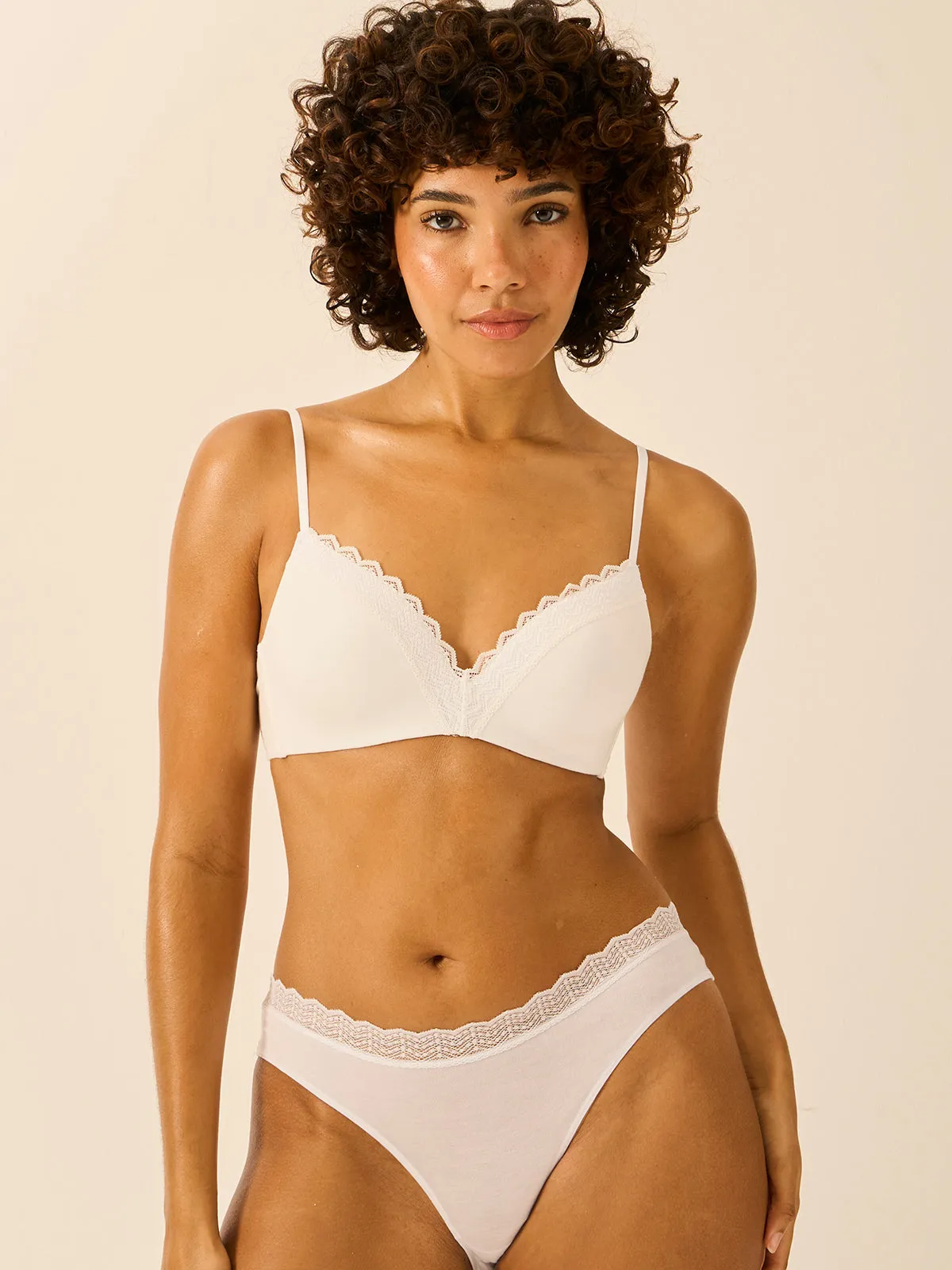 ZigZag Lace Demi Bra - White sold by Stripe & Stare product image thumbnail 5