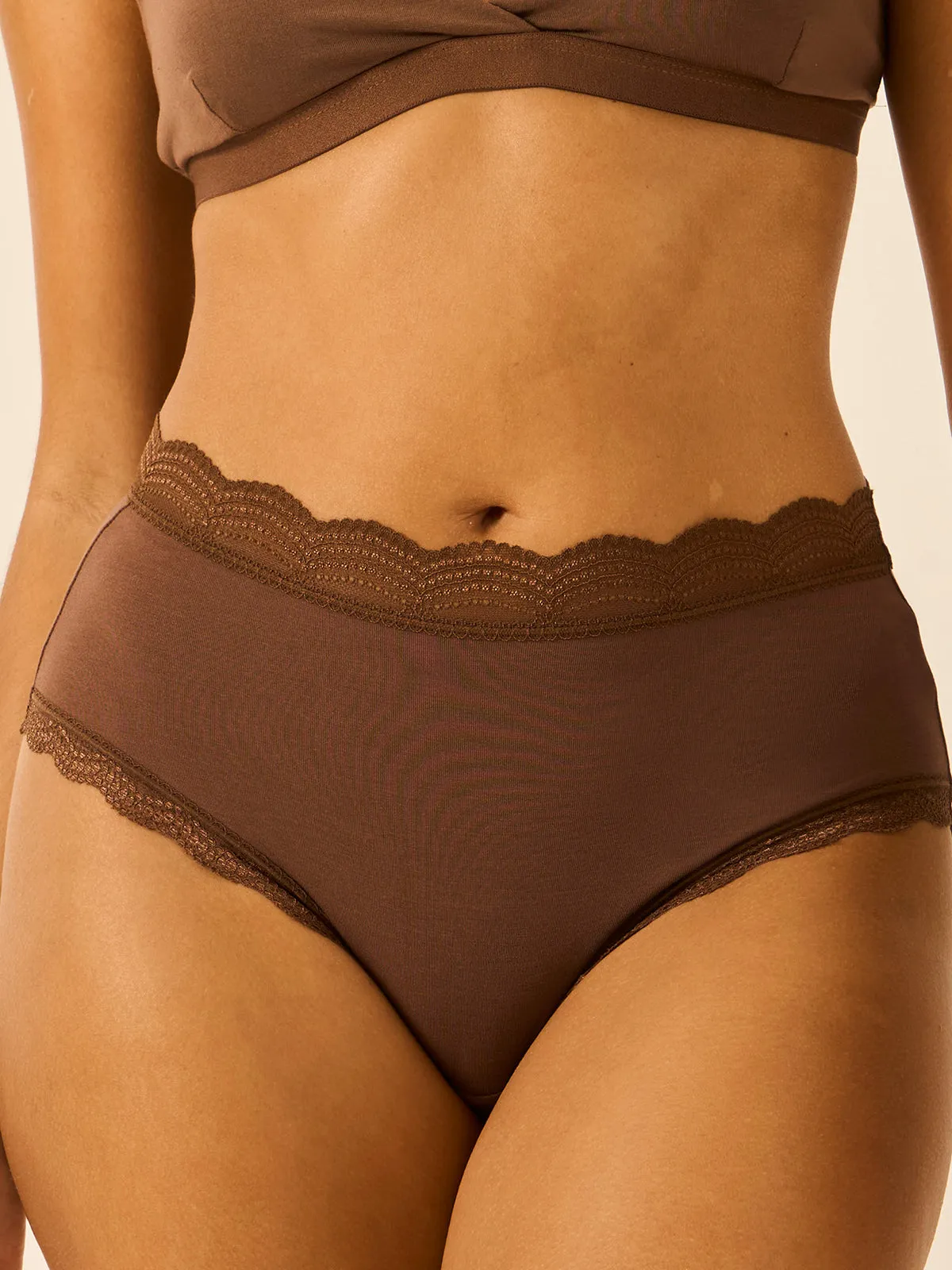High Rise Knicker Four Pack - Latte Essentials sold by Stripe & Stare product image thumbnail 5
