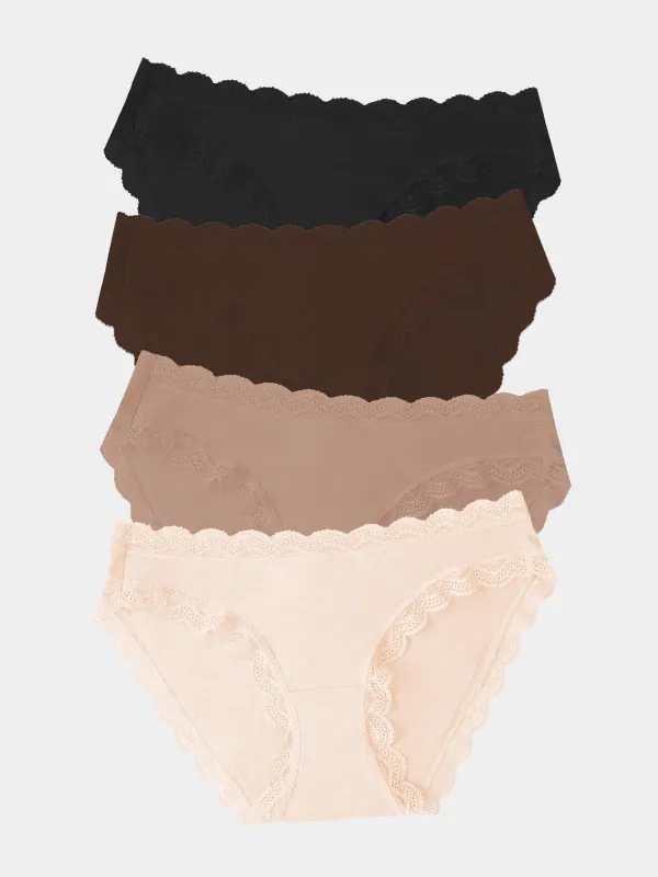 The Original Knicker Four Pack - Latte Essentials sold by Stripe & Stare