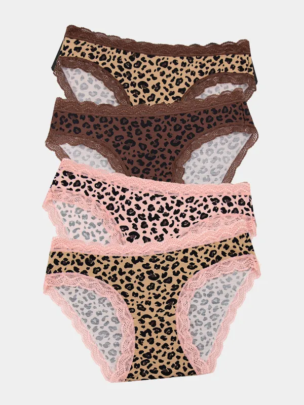 The Original Knicker Four Pack - Peach Latte Leopard sold by Stripe & Stare