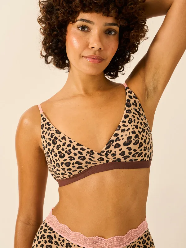 Crossover Bra - Peach Latte Leopard sold by Stripe & Stare
