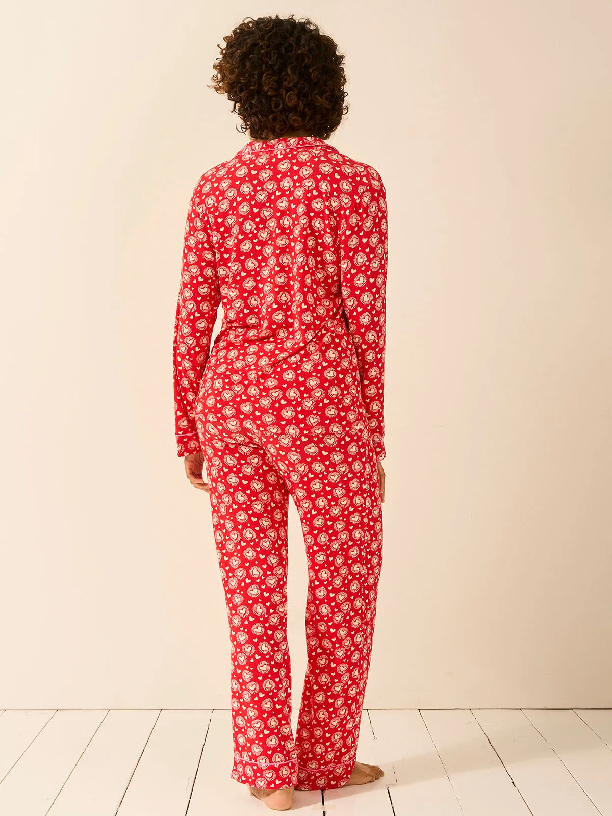 Long Pyjama Set - Hearts on Fire sold by Stripe & Stare product image thumbnail 4