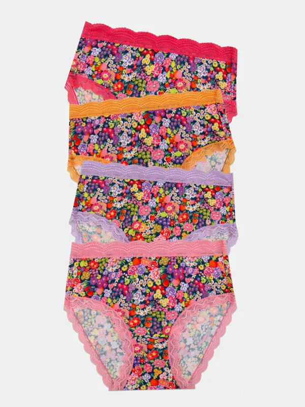 High Rise Knicker Four Pack - Botanical Bloom sold by Stripe & Stare