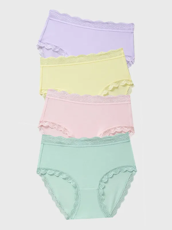High Rise Knicker Four Pack - Petal Pastel made by Stripe & Stare