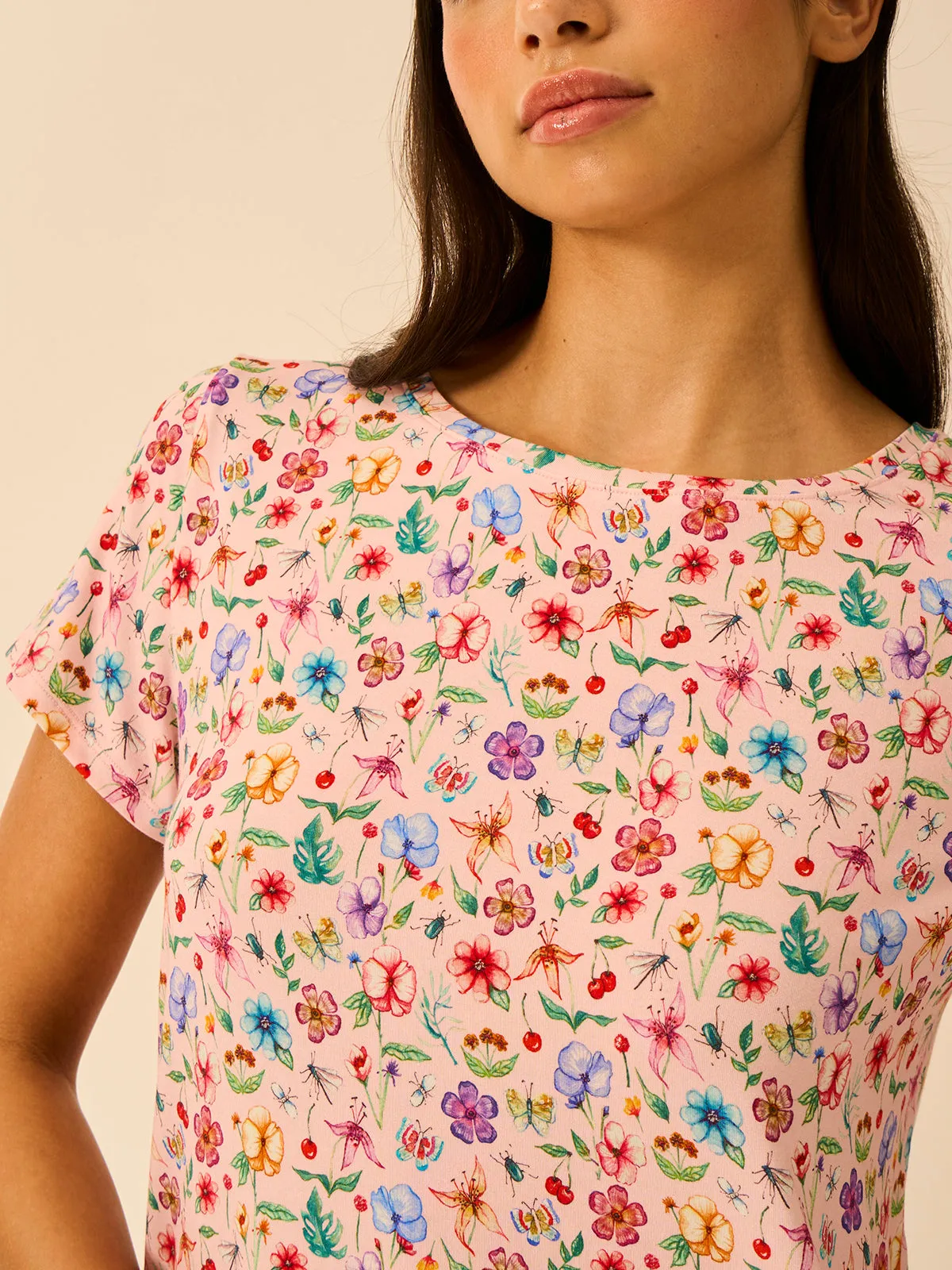 T-shirt & Short Pyjama Set - Ethereal Wildflowers sold by Stripe & Stare product image thumbnail 2