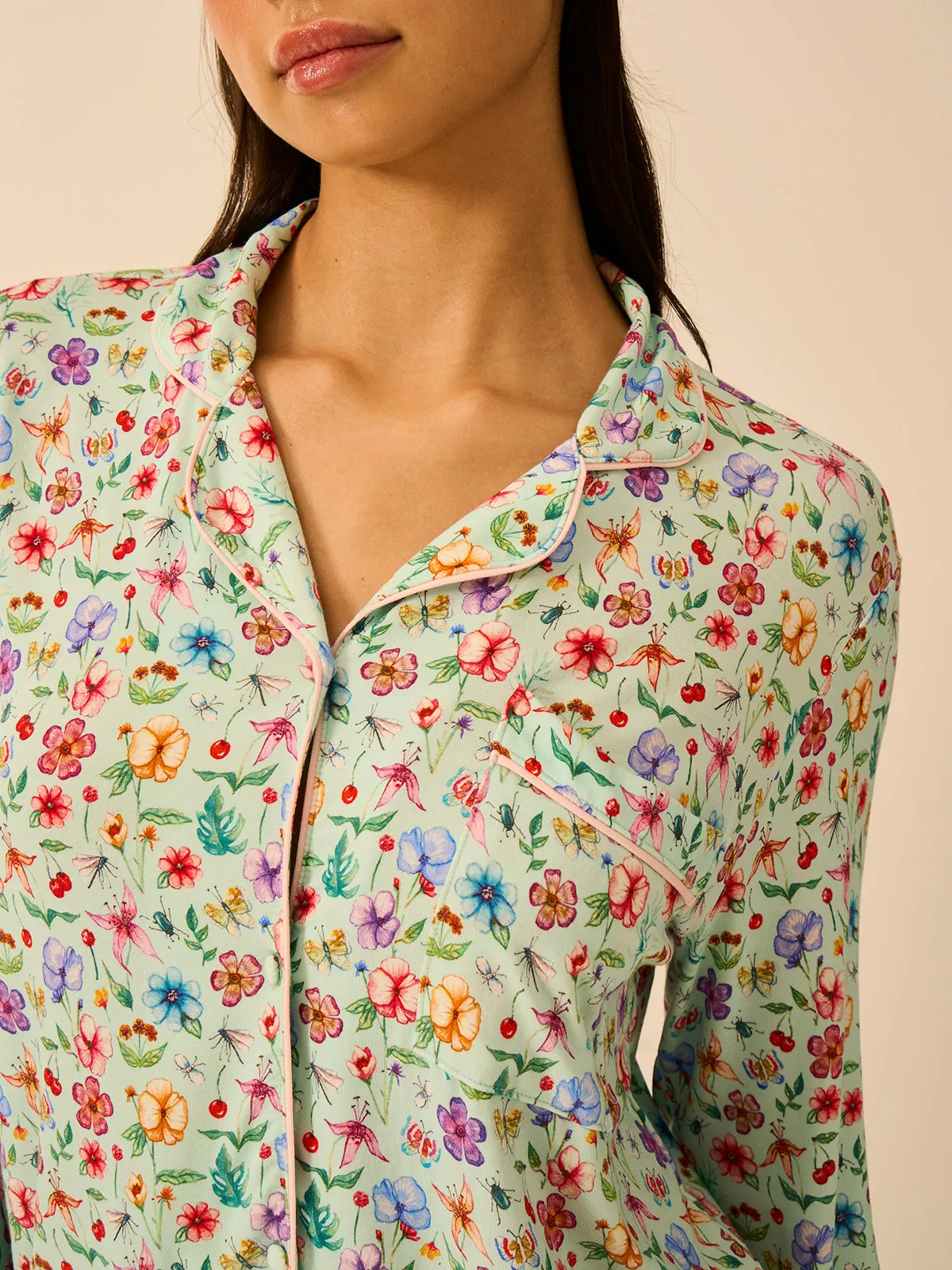 Long Pyjama Set - Ethereal Wildflowers sold by Stripe & Stare product image thumbnail 2