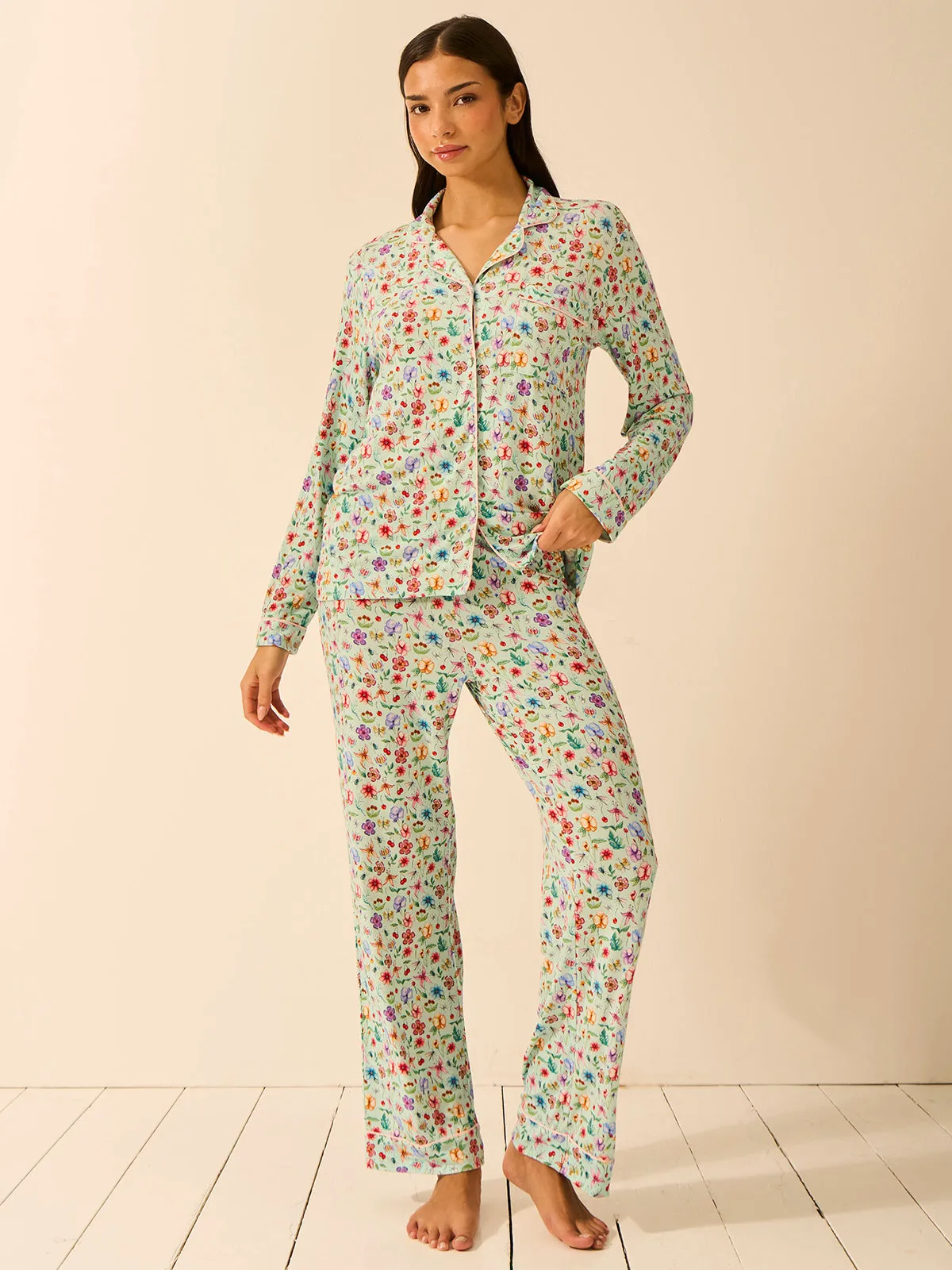 Long Pyjama Set - Ethereal Wildflowers sold by Stripe & Stare product image thumbnail 3