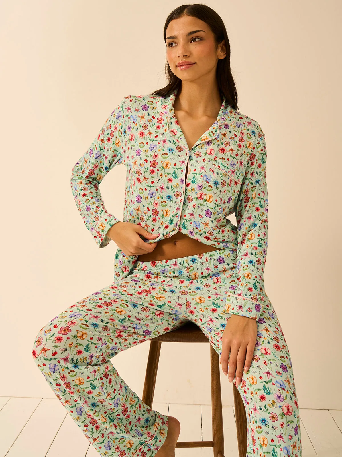 Long Pyjama Set - Ethereal Wildflowers sold by Stripe & Stare