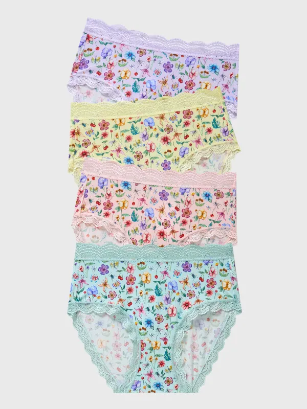 High Rise Knicker Four Pack - Ethereal Wildflowers made by Stripe & Stare