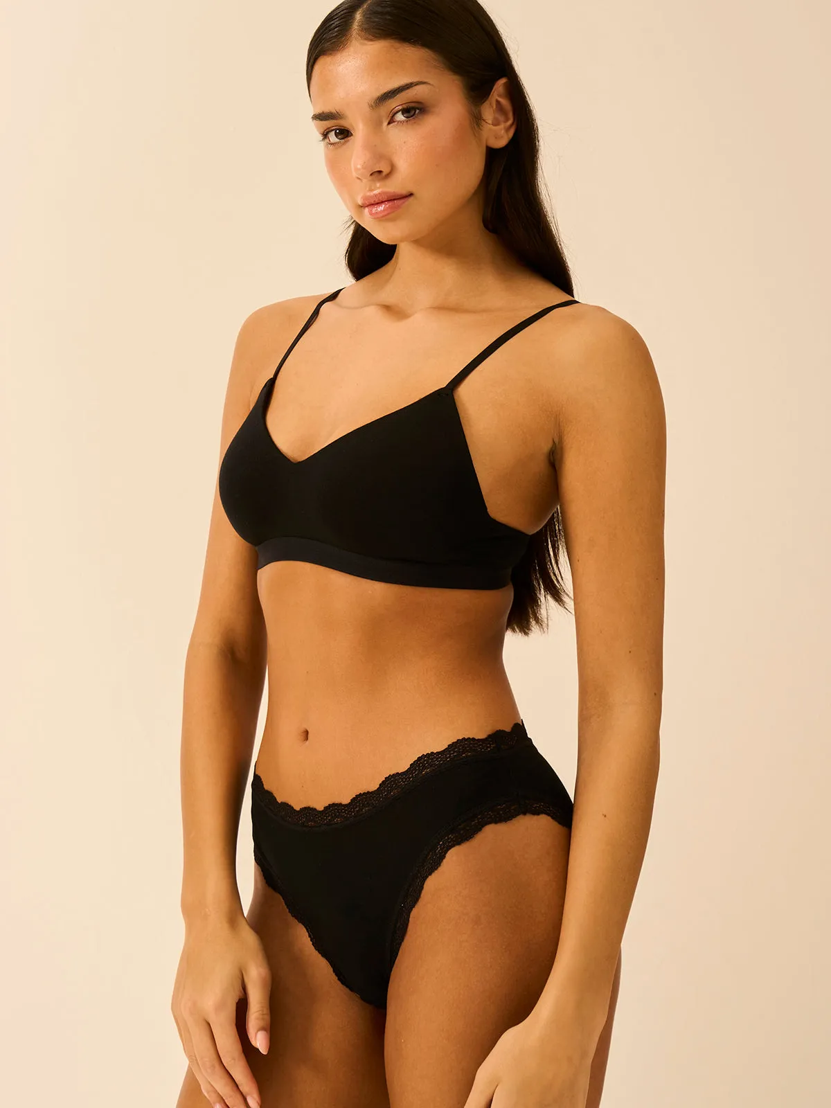 Mid Rise High Leg Knicker - Black sold by Stripe & Stare product image thumbnail 4