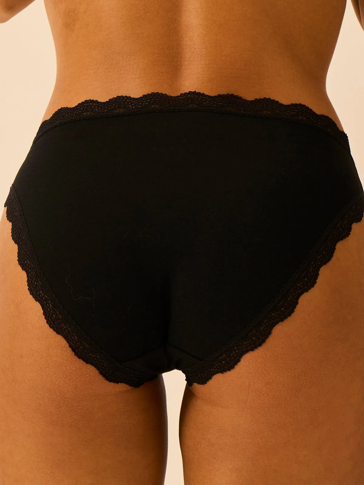 Mid Rise High Leg Knicker - Black sold by Stripe & Stare product image thumbnail 2