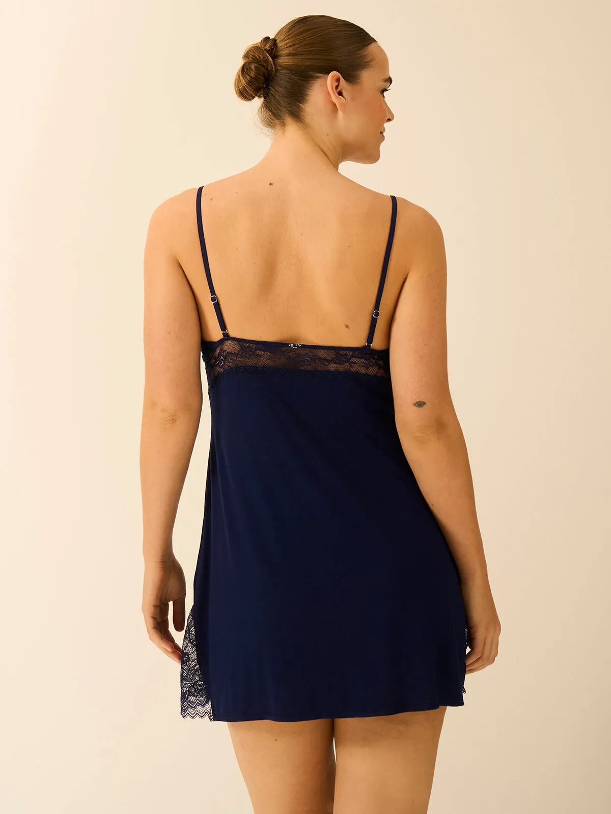 Eco Lace Slip Dress - Navy sold by Stripe & Stare product image thumbnail 3
