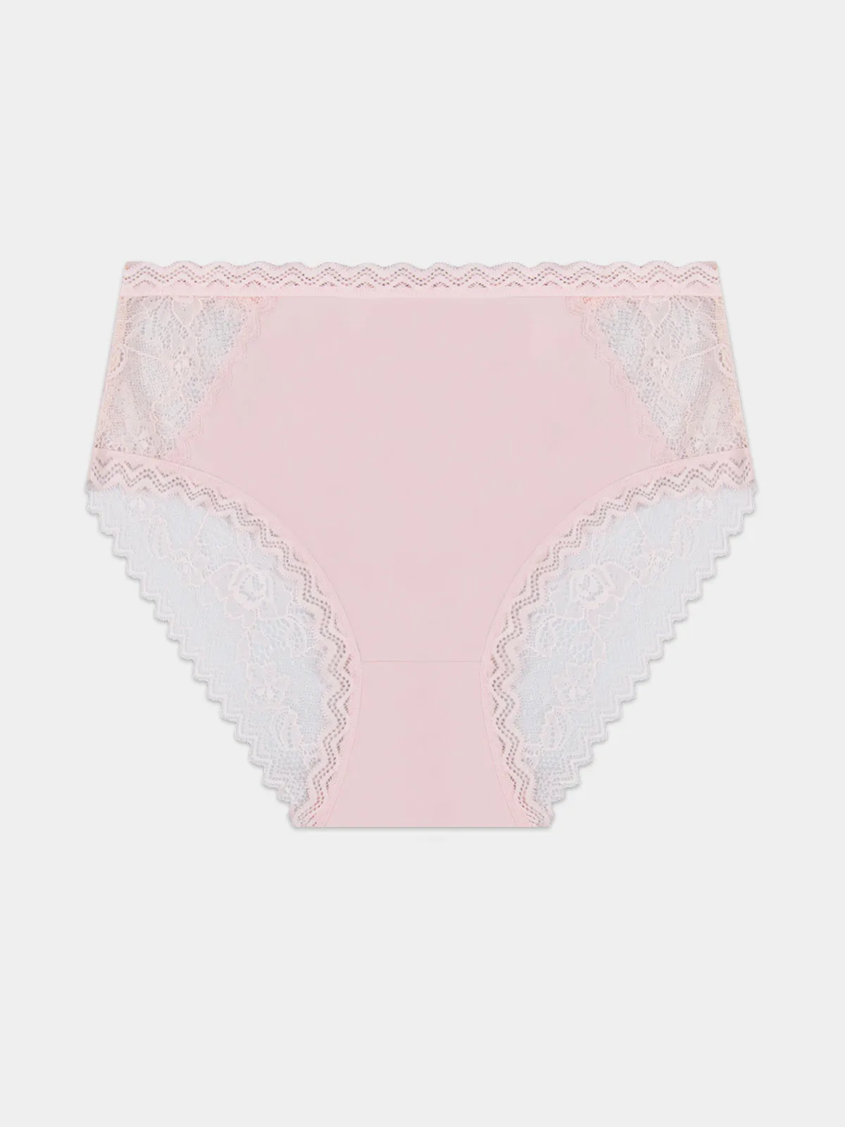 Eco Lace High Rise Knicker - Pale Pink sold by Stripe & Stare product image thumbnail 5