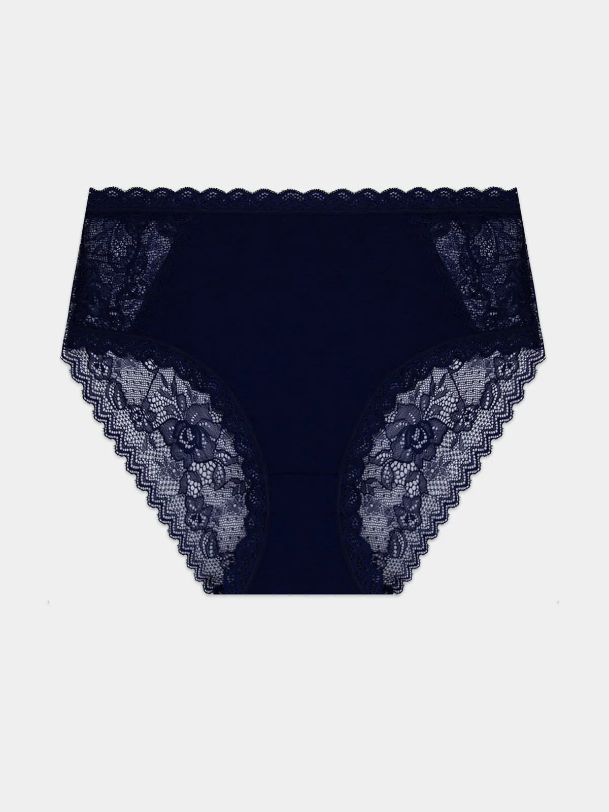 Eco Lace High Rise Knicker - Navy sold by Stripe & Stare product image thumbnail 5