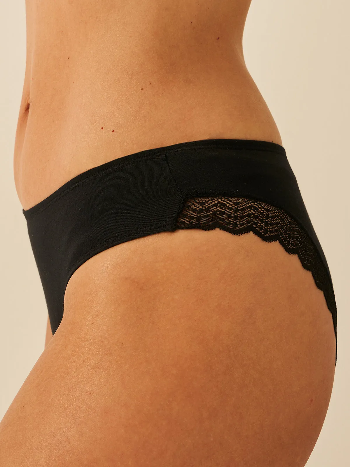ZigZag Lace Brazilian Knicker Four Pack - Black sold by Stripe & Stare product image thumbnail 4