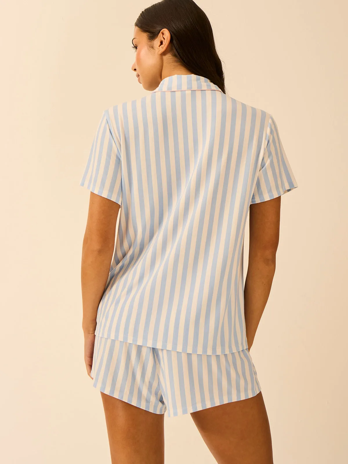 Short Pyjama Set - Serenity Stripe sold by Stripe & Stare product image thumbnail 4