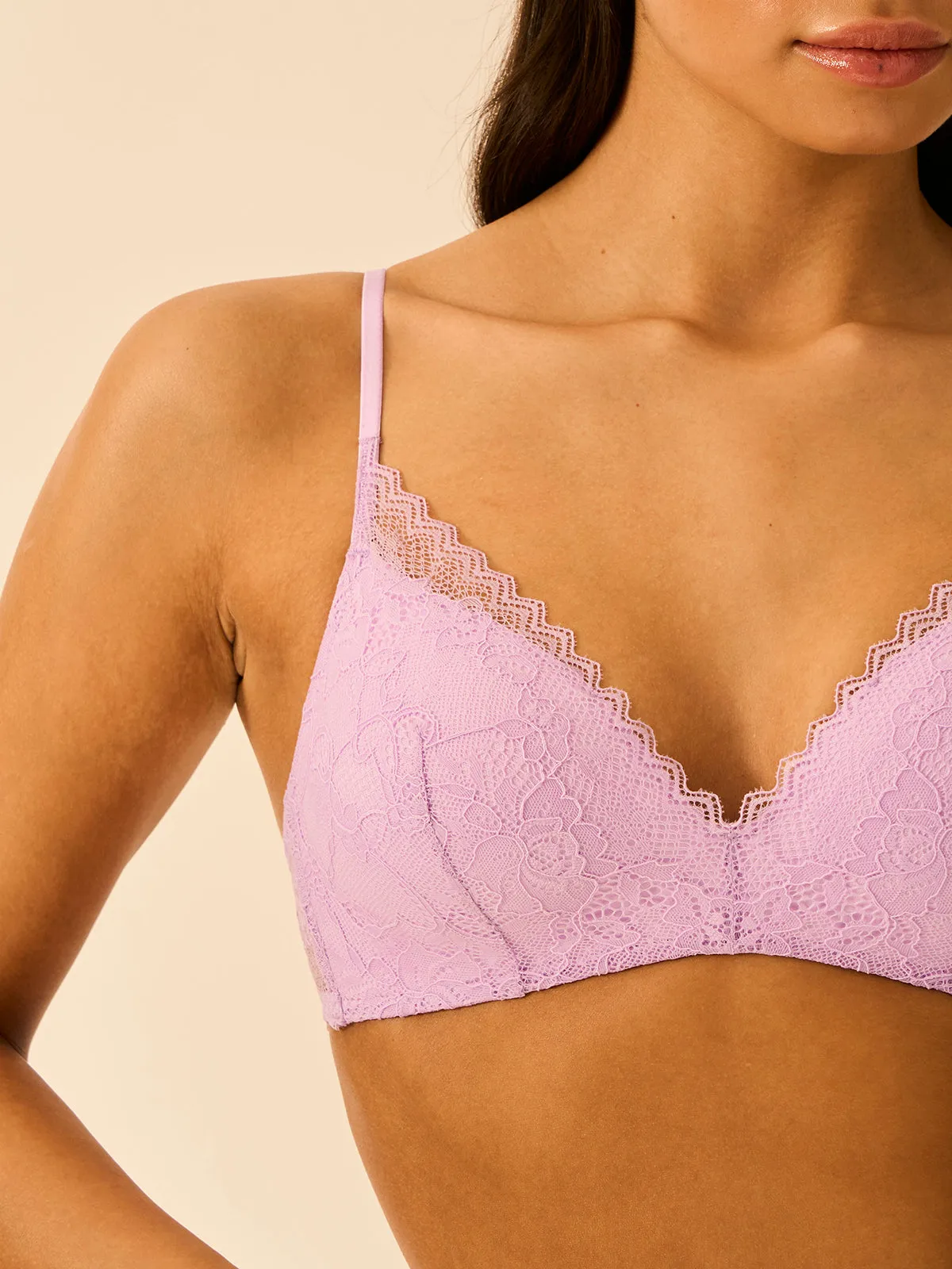 Eco Lace Demi Bra - Lavender Haze sold by Stripe & Stare product image thumbnail 3