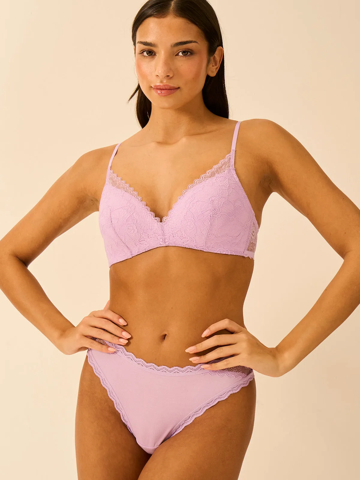 Eco Lace Demi Bra - Lavender Haze sold by Stripe & Stare product image thumbnail 5