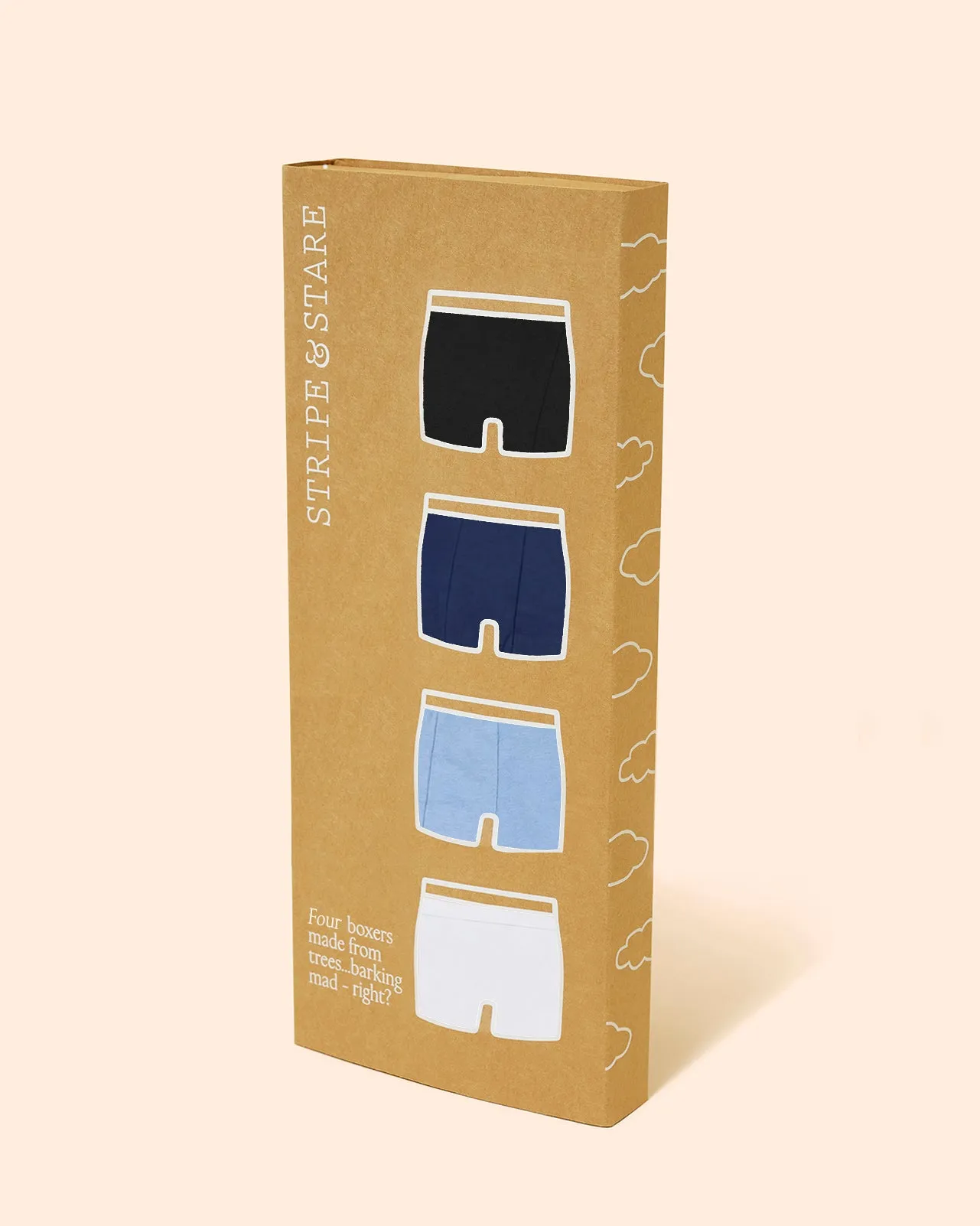 Men's Boxer Four Pack - Blues sold by Stripe & Stare product image thumbnail 4