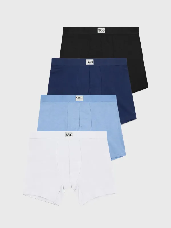 Men's Boxer Four Pack - Blues made by Stripe & Stare