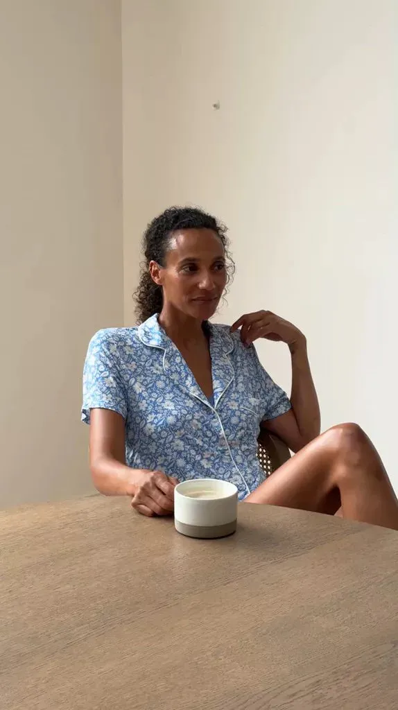 Short Pyjama Set - Cornflower Petals sold by Stripe & Stare product image thumbnail 2