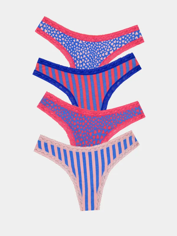 Thong Four Pack - Boden x S&S Hearts made by Stripe & Stare