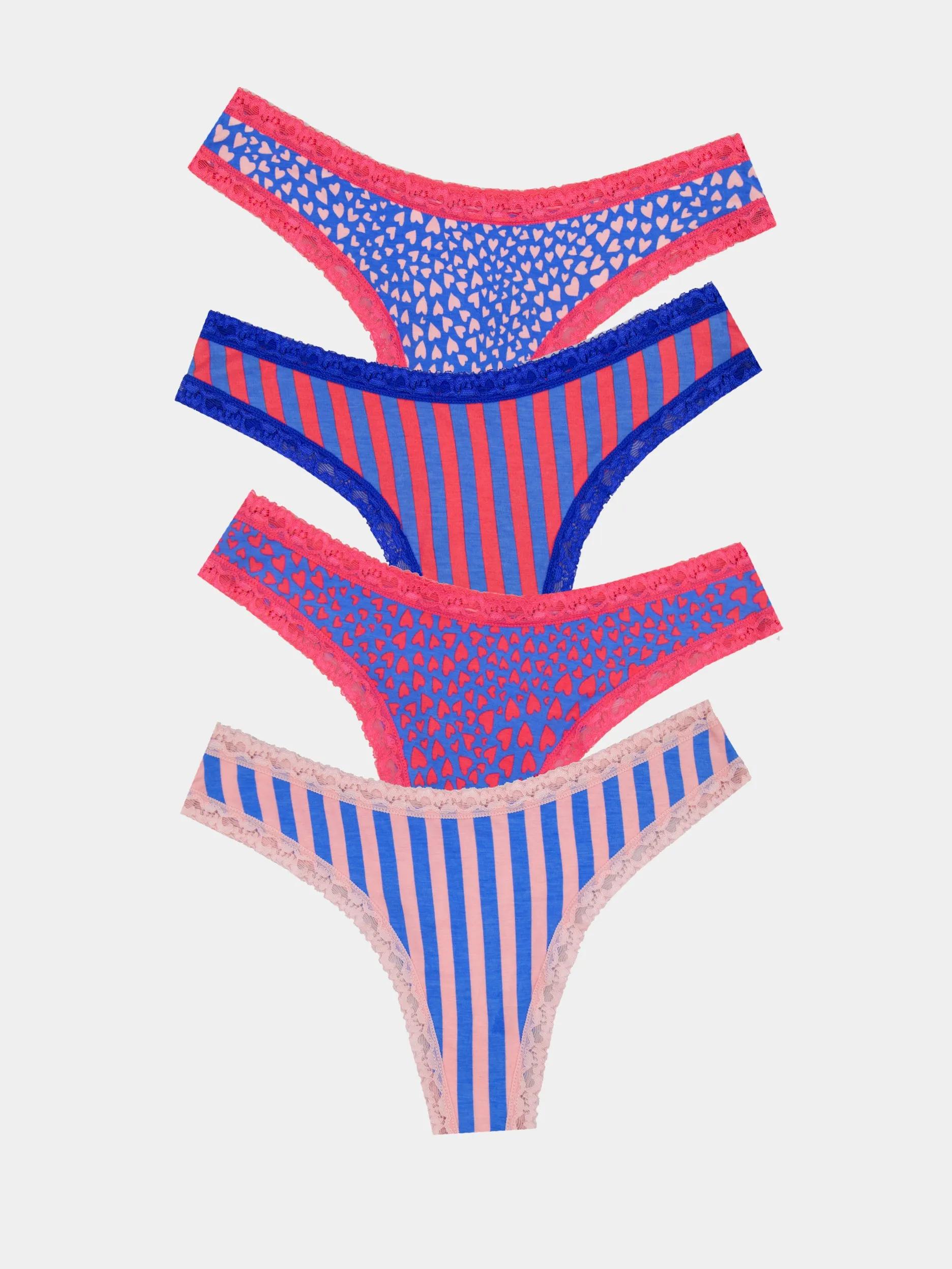 Thong Four Pack - Boden x S&S Hearts sold by Stripe & Stare