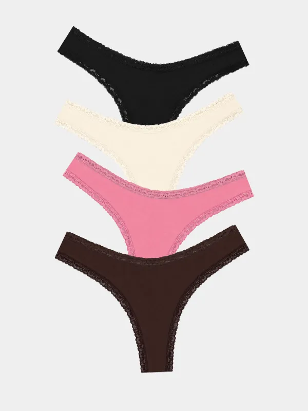 Thong Four Pack - Espresso Basics made by Stripe & Stare