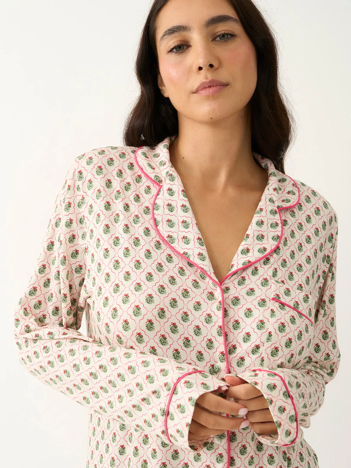 Long Pyjama Set - Mistletoe Kisses sold by Stripe & Stare product image thumbnail 5