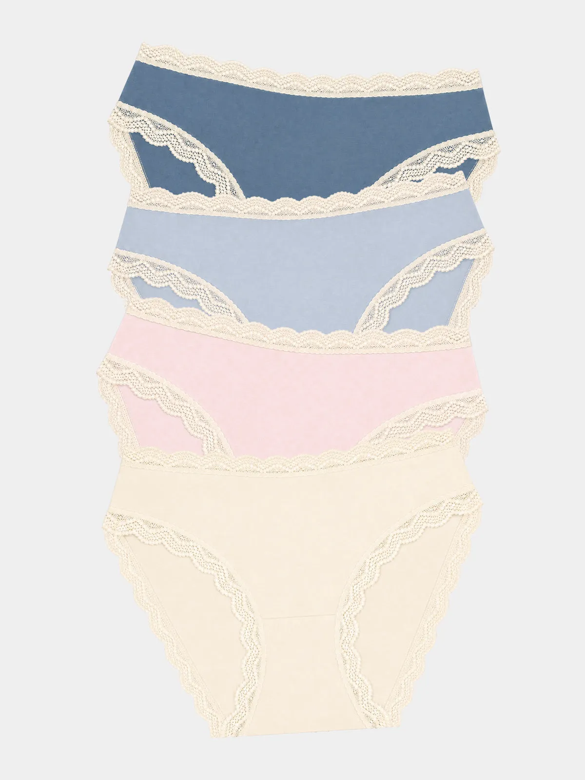 Mid Rise High Leg Knicker Four Pack - Icon Contrasts sold by Stripe & Stare