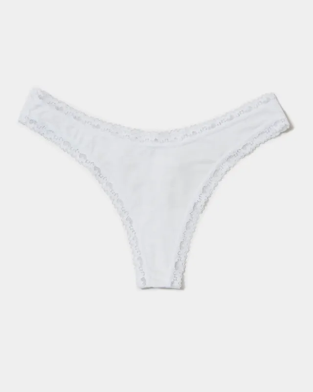 Thong - White sold by Stripe & Stare