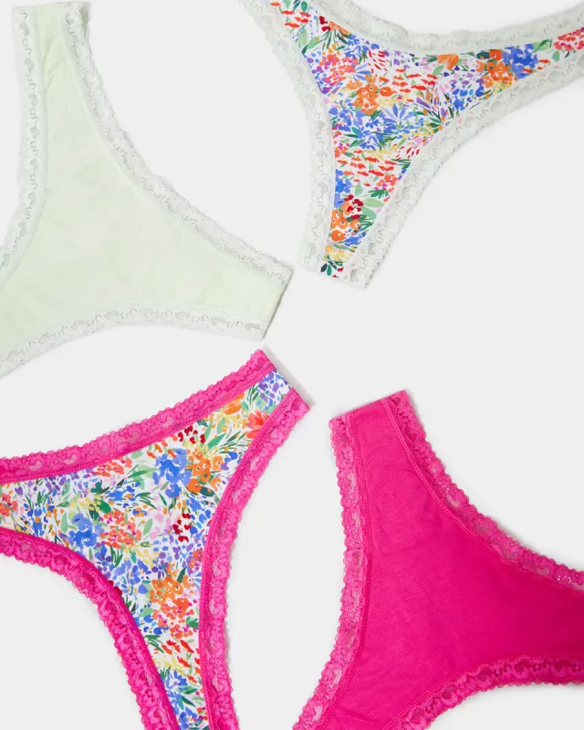 Thong Four Pack - Wildflower Meadow sold by Stripe & Stare