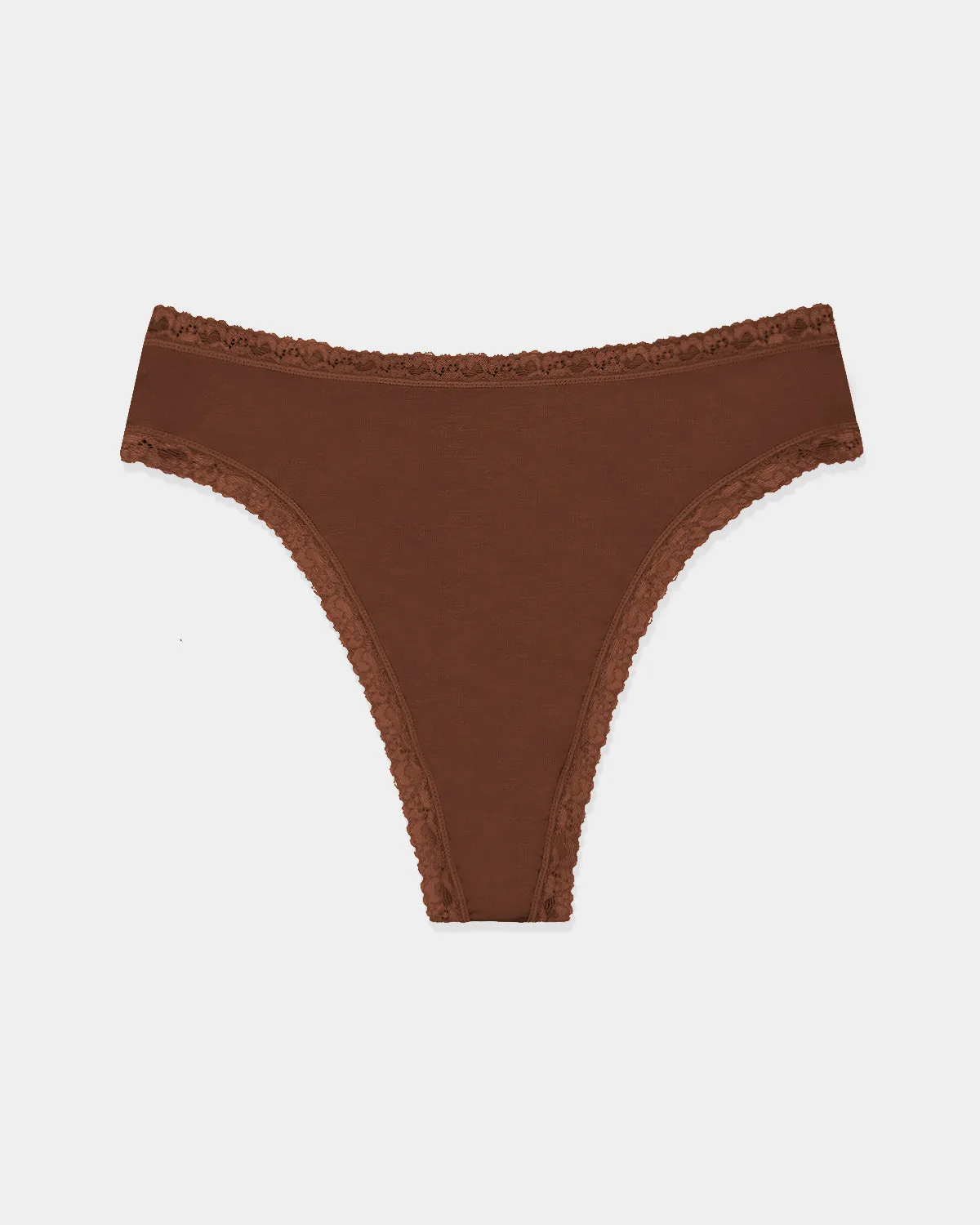 High Waisted Thong - Cocoa sold by Stripe & Stare