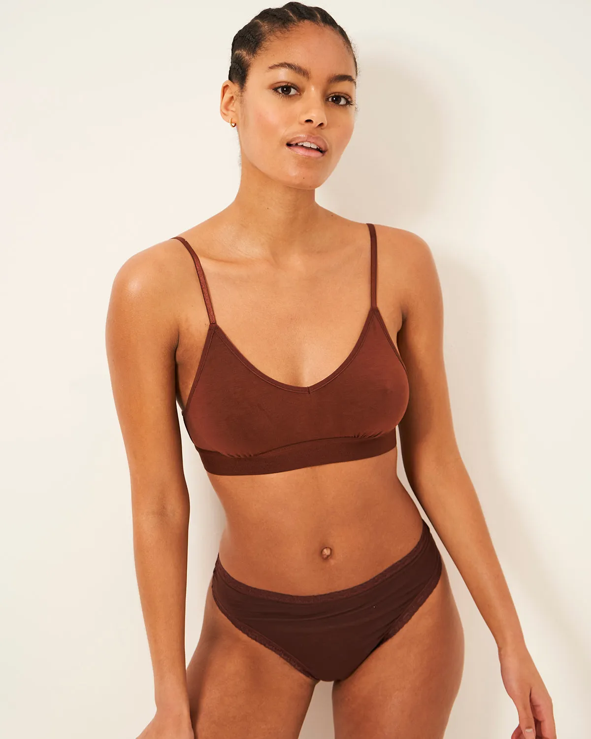High Waisted Thong - Cocoa sold by Stripe & Stare product image thumbnail 5
