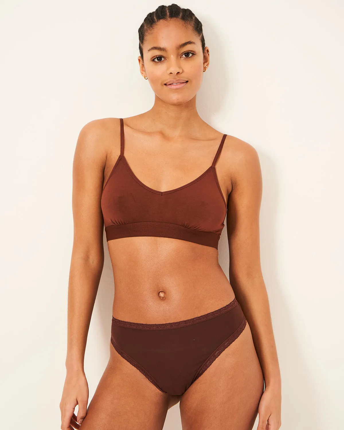 High Waisted Thong - Cocoa sold by Stripe & Stare product image thumbnail 3
