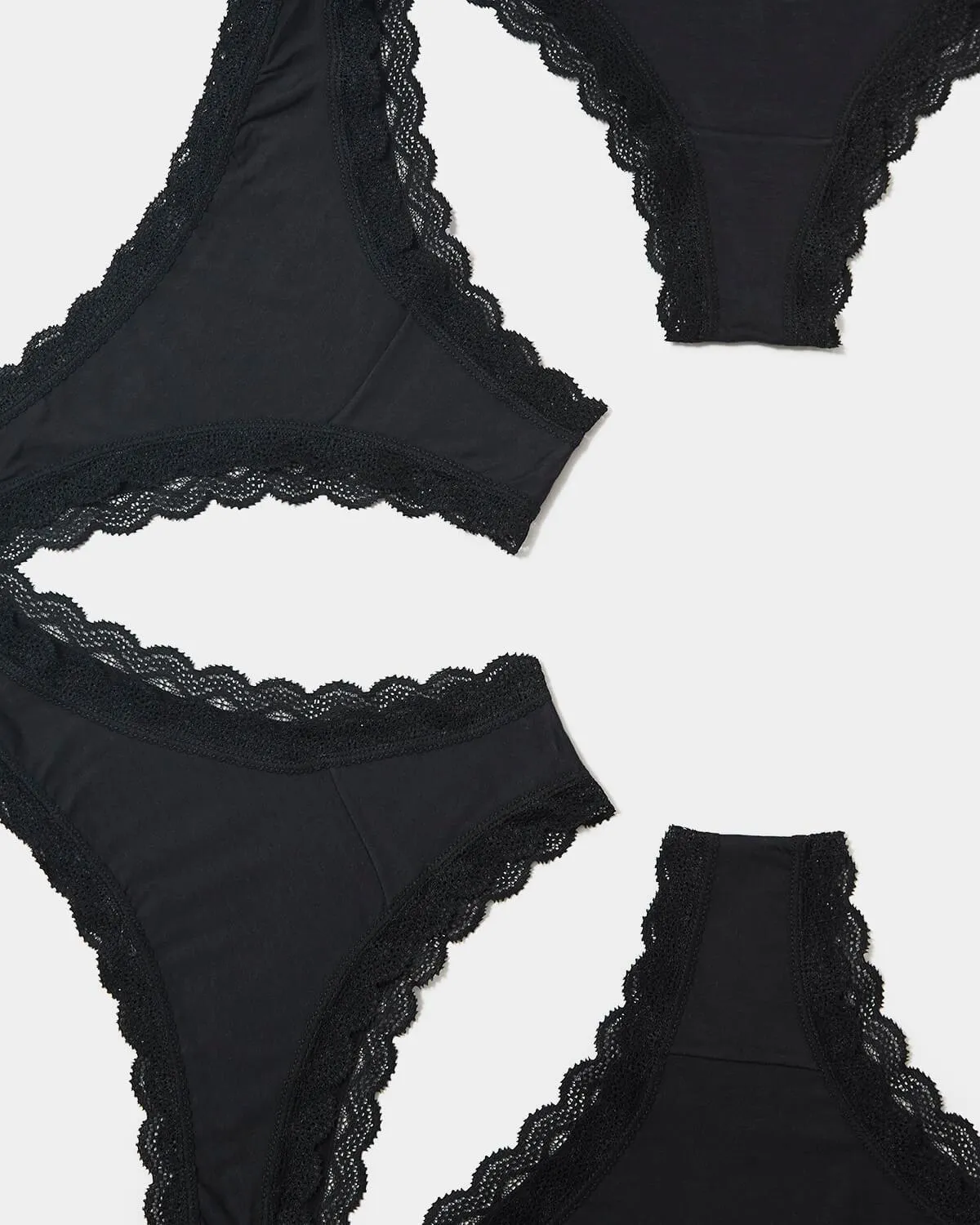 Brazilian Knicker Four Pack - Black sold by Stripe & Stare