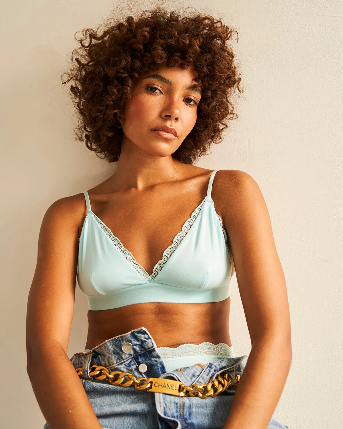 Lace Bralette - Atomizer Blue sold by Stripe & Stare product image thumbnail 5